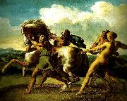 Theodore   Gericault heval arrete par des esclaves Spain oil painting artist
